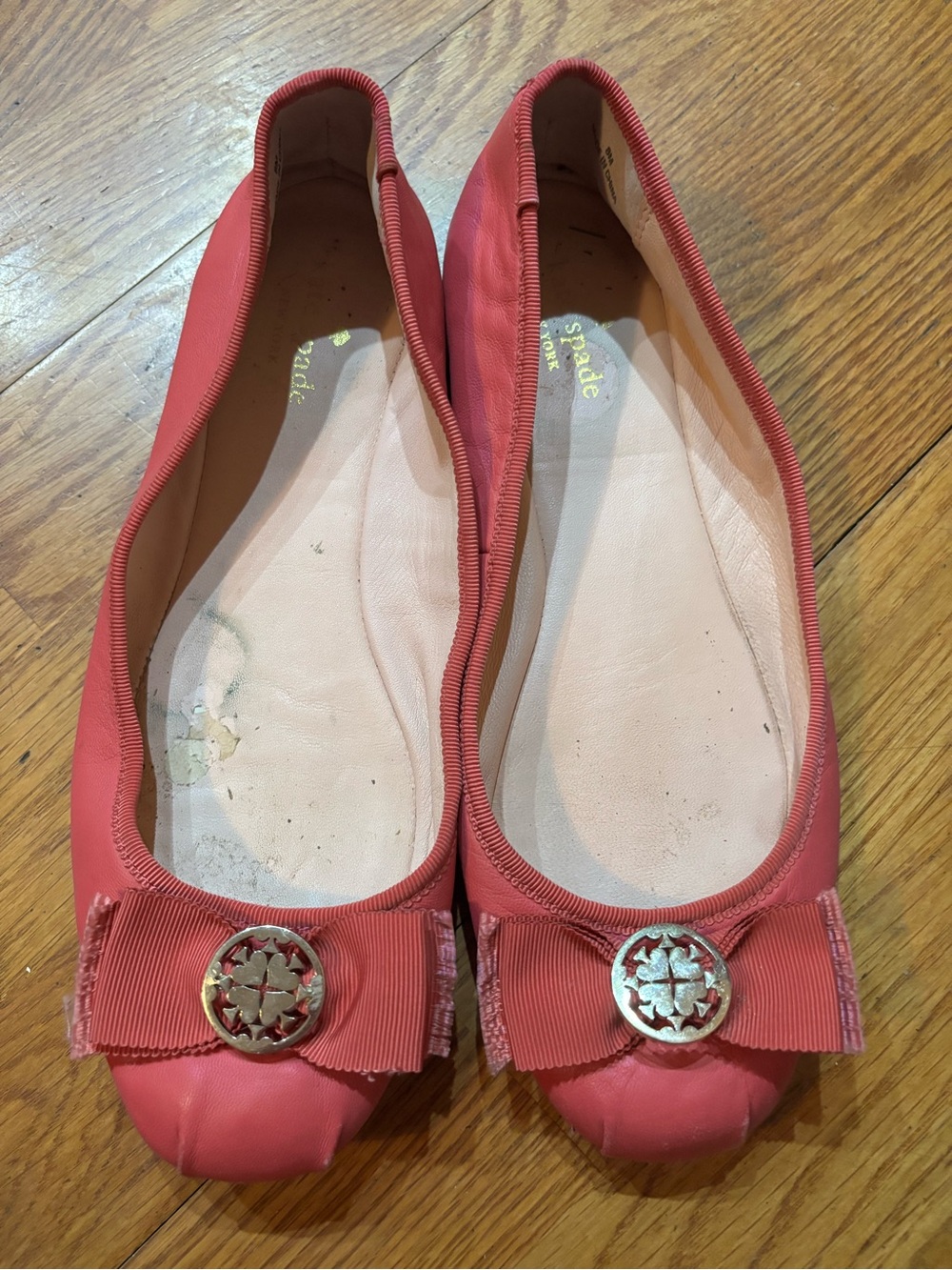 KATE SPADE Pink Leather Fontana Too Ballet Flat Shoes Women